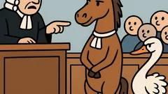 Dowcip: Koń i łabędź trafiają do sądu...