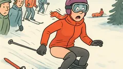 Dowcip: Kobieta zjeżdża tyłem ze stoku…