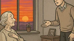 Dowcip: Teściowa umiera. Patrzy przez okno...