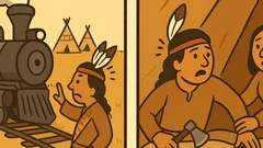 Dowcip: Wódz Indian wita pierwszy pociąg