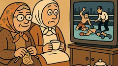 Dowcip: Dwie babcie oglądają boks w TV