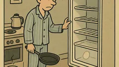 Dowcip: Studencka jajecznica, rano otwierasz pustą lodówkę…