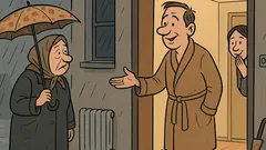 Dowcip: Teściowo, co pani robi w deszczu?